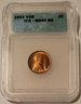 1909 vdb Lincoln wheat cent ms65 red icg a