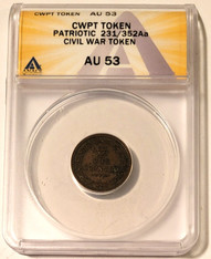 Civil war patriotic token our country au53 anacs a