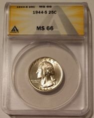 1944 s Washington quarter ms66 anacs a