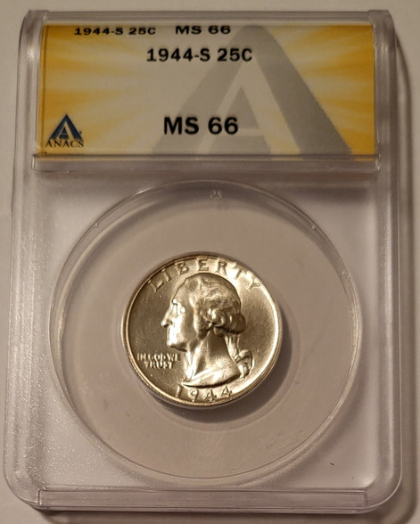 1944 s Washington quarter ms66 anacs a