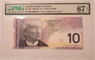 Canada 2008 10 dollars note 67 epq pmg a