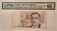 Singapore 2006 20 dollars note 65 epq pmg a