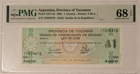 argentina-tucuman-1991-austral-68-epq-pmg-a
