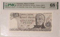 Argentina 1978 50 pesos bank note 68 epq pmg a