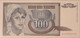 Yugoslavia 1992 100 dinara bank note 68 epq pmg c