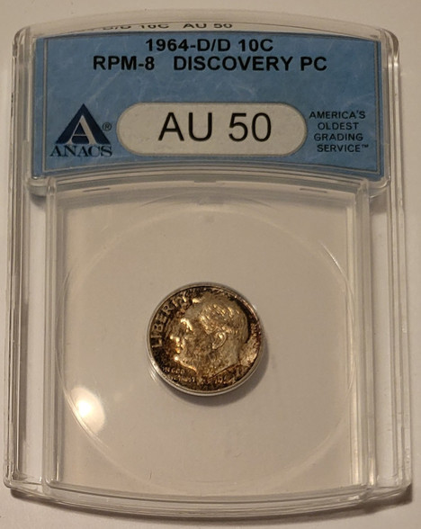 1964-d-d-roosvelt-dime-rpm8-au50-anacs-dpc-a
