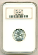 1945 S Jefferson Nickel MS67 NGC