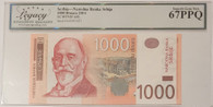 Serbia 2004 1000 dinara bank note 67 ppq legacy a