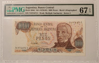 Argentina 1976-83 1000 pesos bank note 67 epq pmg a