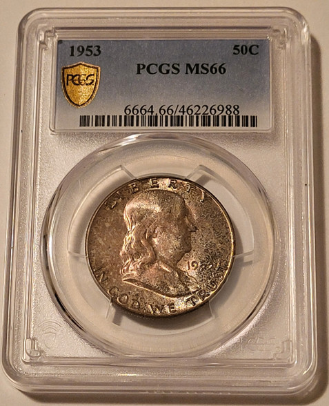 1953-franklin-half-dollar-ms66-pcgs-gsh-toned-a