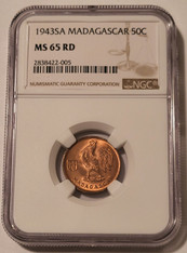 madagascar-1943-sa-50-centimes-ms65-red-ngc-a