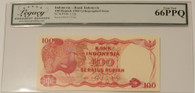 Indonesia 1984 100 rupiah bank note lithographed issue 66 ppq legacy a