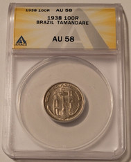 Brazil 1938 100 Reis Tamandare au58 anacs a
