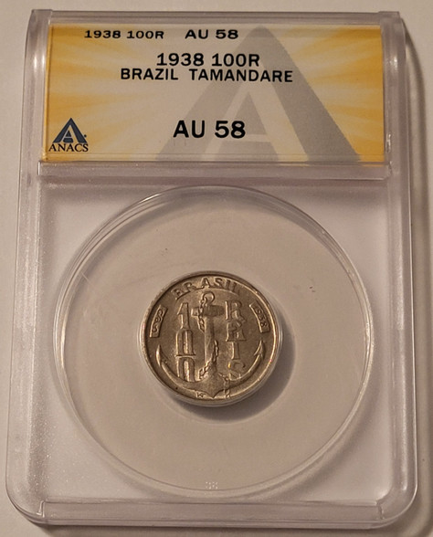Brazil 1938 100 Reis Tamandare au58 anacs a