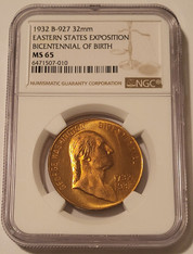1932 eas expo washington birth medal b927 ms65 ngc a