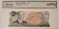 Costa Rica 1982-88 100 colones bank note 66 ppq legacy a