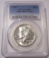 1966 Kennedy Half Dollar 50 Cents SMS DDO Variety FS-106 SP66 PCGS