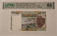 West African States - Senegal 1997 500 francs bank note 65 epq pmg a