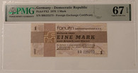 East Germany 1979 1 mark foreign exchange certificate 67 epq pmg a