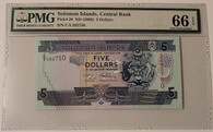 Solomon Islands 2006 5 dollars bank note 66 epq pmg a