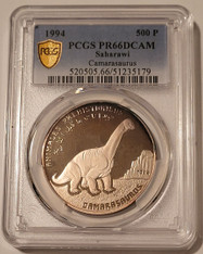 saharawi-1994-500-pesetas-camarasaurus-pr66-dcam-pcgs-gsh-toned-a