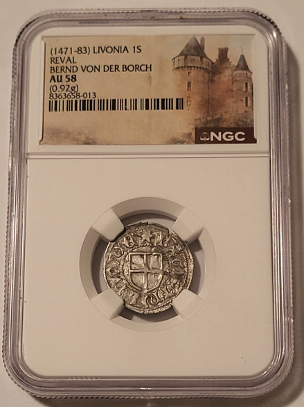 Livonia - Estonia - Bernd Von Der Borch (1471-83) Silver Schilling-au58-ngc-a