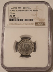 Hawaii c mid-20th Century Pearl Harbor Drivers Assn Token 2TT-13B Steel AU58 NGC