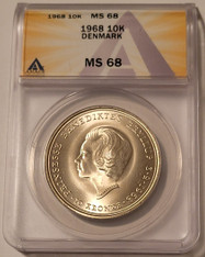denmark-1968-10-krone-benidikte-ms68-anacs-a
