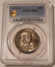 1951-s-franklin-half-dollar-ms66-pcgs-gsh-toned-a