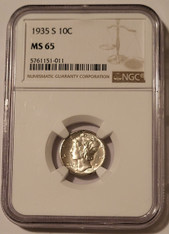 1935 S Mercury Dime MS65 NGC