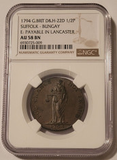 Britiain-1794-conder-token-suffolk-bungay-au58-bn-ngc-a