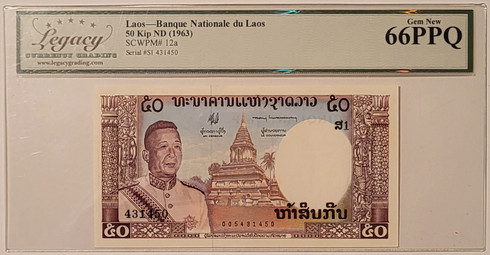 Laos-1963-50-kip-bank-note-66-ppq-legacy-a