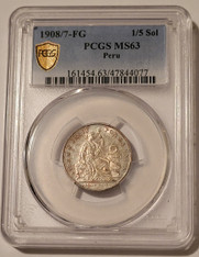 Peru-1908-7-1-5-sol-silver-ms63-pcgs-gsh-toning-a