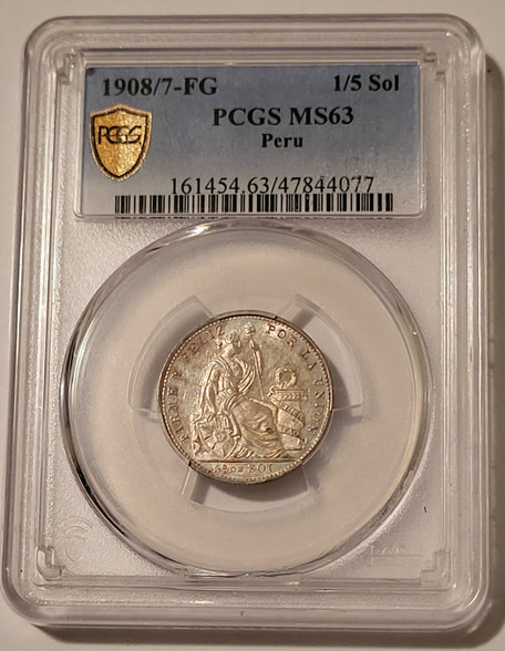 Peru-1908-7-1-5-sol-silver-ms63-pcgs-gsh-toning-a
