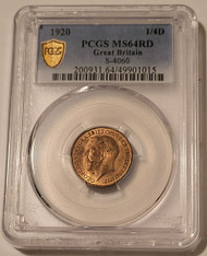 britain-1920-farthing-ms64-red-pcgs-gsh-a