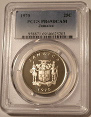 jamaica-1970-25-cents-pr69-dcam-pcgs-a
