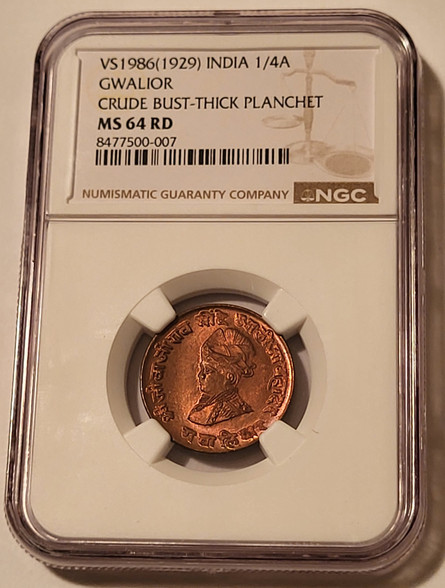 indian-gwalior-1929-quarter-anna-crude-bust-ms64-red-ngc-a