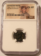 Byzantine-empire-maurice-tiberius-decanummium-ch-vf-ngc-a
