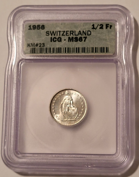 Switzerland-1956-silver-half-franc-ms67-icg-a
