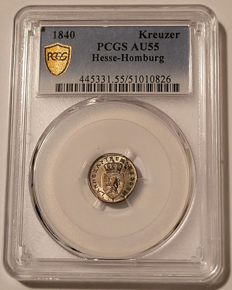 german-states-hesse-homburg-1840-silver-kreuzer-au55-pcgs-a