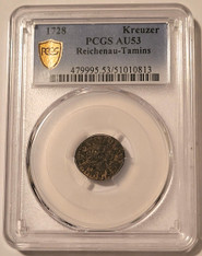 Switzerland-1728-tamins-kreuzer-au53-pcgs-gsh-a