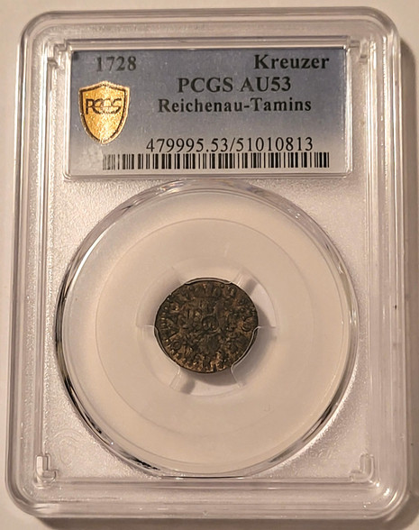Switzerland-1728-tamins-kreuzer-au53-pcgs-gsh-a