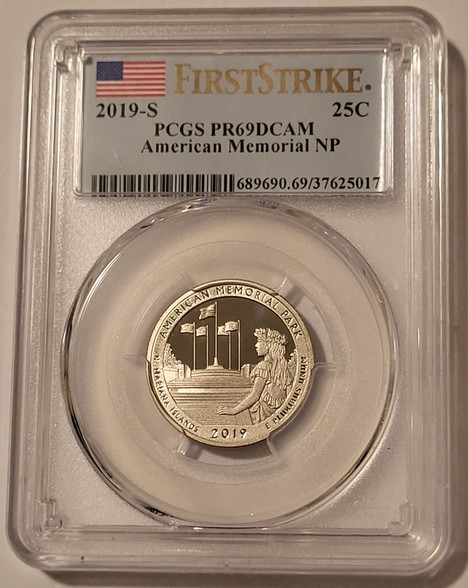 2019-s-american-memorial-np-quarter-pr69-dcam-pcgs-fs-aa