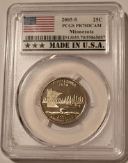 2005-s-clad-minnesota state-quarter-made-in-usa-pr70-dcam-pcgs-a