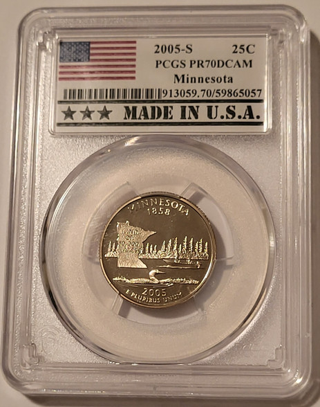 2005-s-clad-minnesota state-quarter-made-in-usa-pr70-dcam-pcgs-a