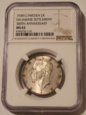 Sweden Oscar II 1897 EB Silver Jubilee 2 Kronor MS64 NGC