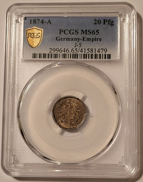 Germany-empire-1874-a-20-pfennig-silver-ms65-pcgs-gsh-toned-a