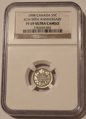 Canada-1998-silver-5-cents-rcm-anniversary-pf69-uc-ngc-lm-a