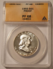 1955-franklin-half-dollar-pf68-cameo-anacs-a