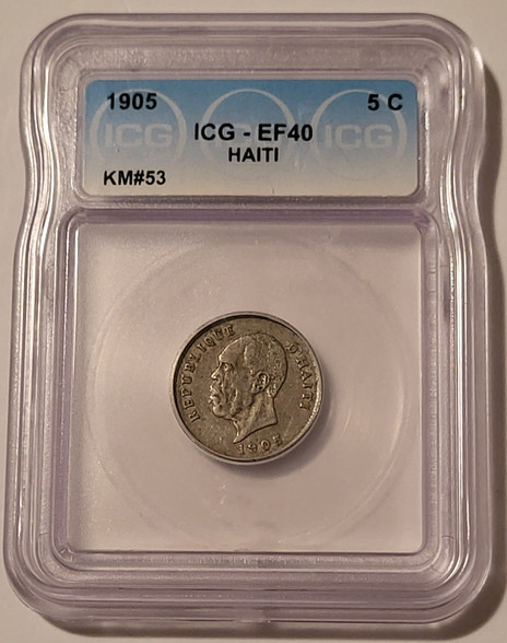 haiti-1905-5-centimes-xf40-icg-a
